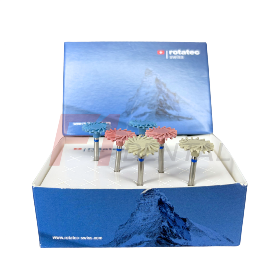 Rotatec Swiss Twist Lityum Disilikat Seramik ve Zirkonya Cila Lastiği Set