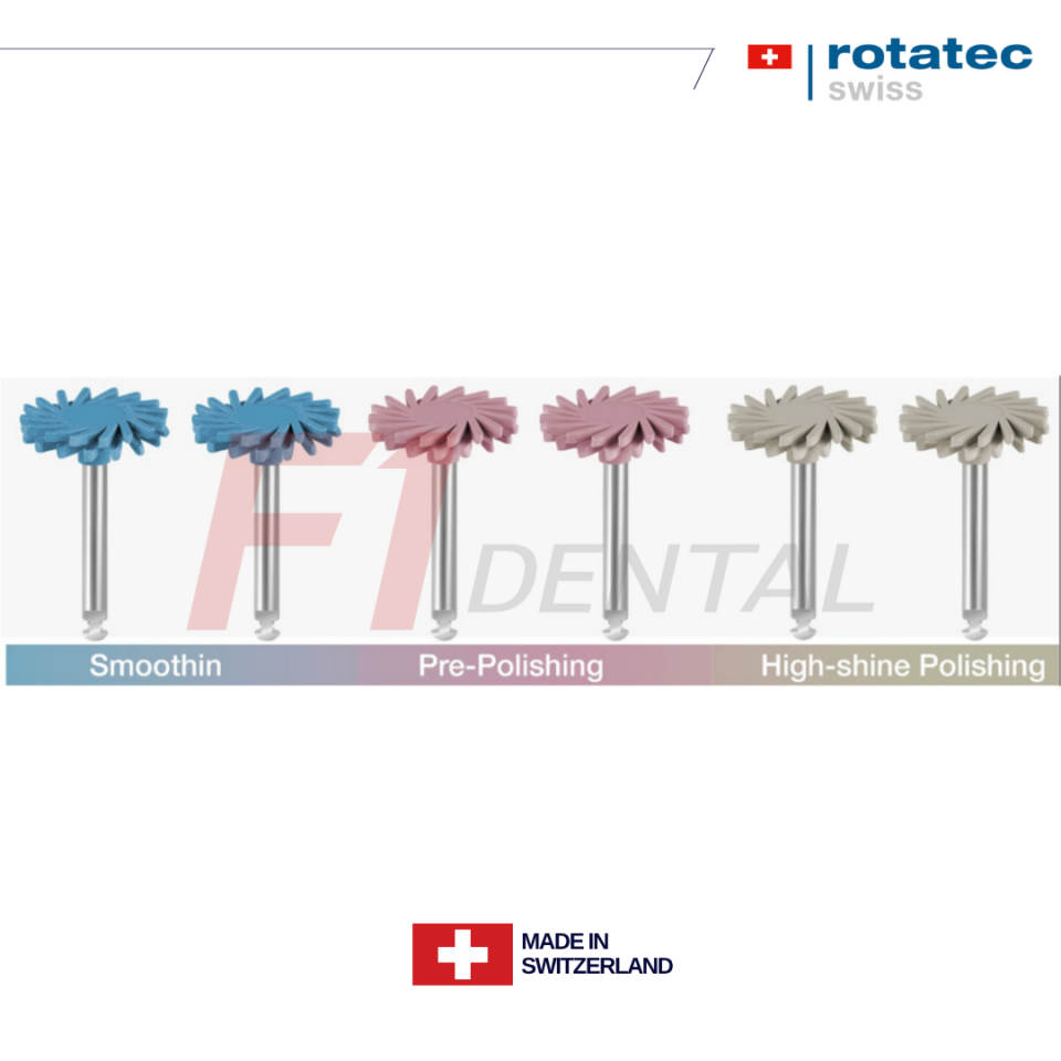 Rotatec Swiss Twist Lityum Disilikat Seramik ve Zirkonya Cila Lastiği Set