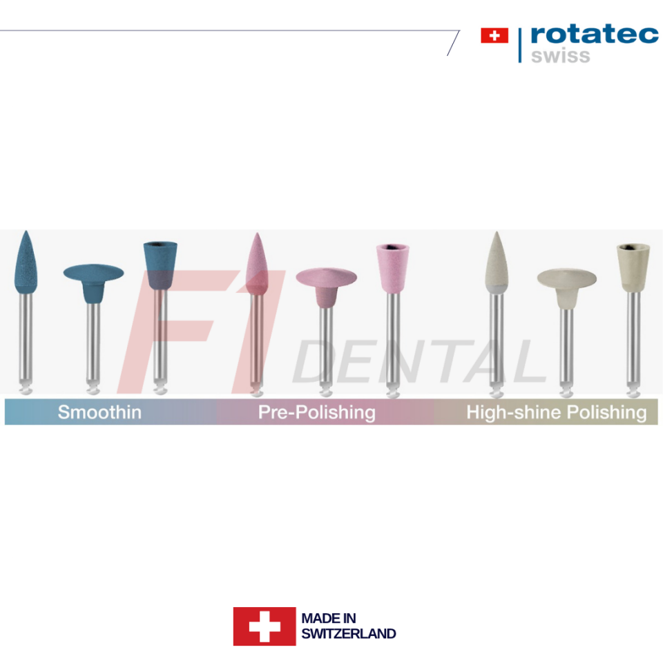 Rotatec Swiss Feldspatik Seramik, Lityum Disilikat ve Zirkonya Cila Lastiği Seti