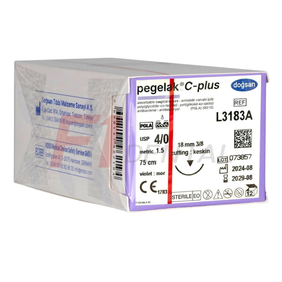 Doğsan Pegalak Emilebilir Sütur 4/0 18mm 3/8 Aşağı Keskin 75 cm