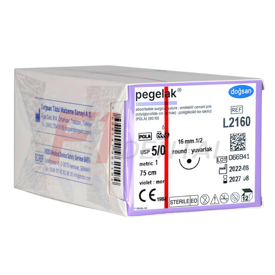 Doğsan Pegalak Emilebilir Sütur 5/0 16mm 1/2 Yuvarlak 75 cm