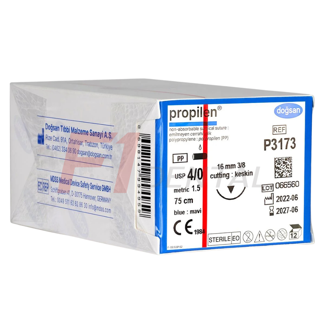 Doğsan Propilen Emilemeyen Sütur 4/0 16mm 3/8 Aşağı Keskin 75 cm