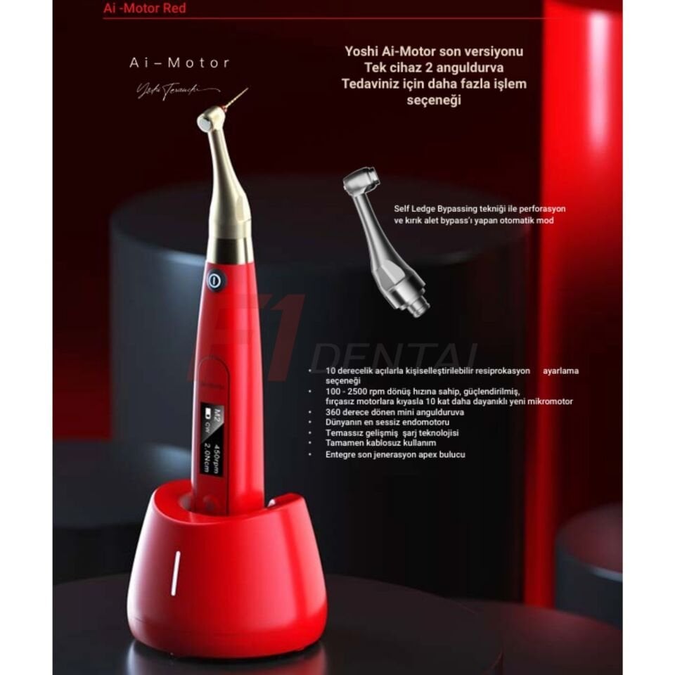 Woodpecker Ai-Motor Endomotor ve Apex Bulucu - Red Edition