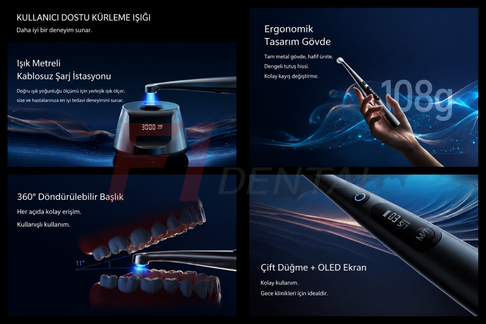 Woodpecker O-STAR Pro Işınlı Dolgu Cihazı - One Cure Wide Geniş Spektrumlu