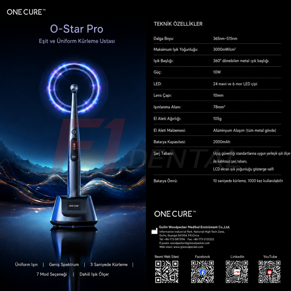 Woodpecker O-STAR Pro Işınlı Dolgu Cihazı - One Cure Wide Geniş Spektrumlu