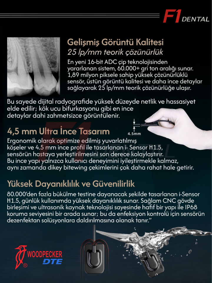 Woodpecker İ-Sensör İntraoral X-Ray Sensörü RVG H1.5