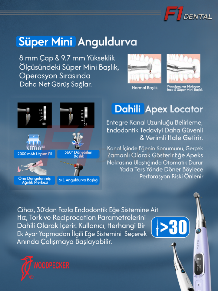 Woodpecker Motopex Endomotor ve Apex Bulucu