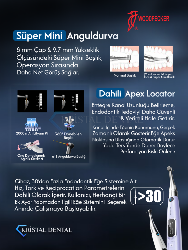 Woodpecker Motopex Endomotor ve Apex Bulucu