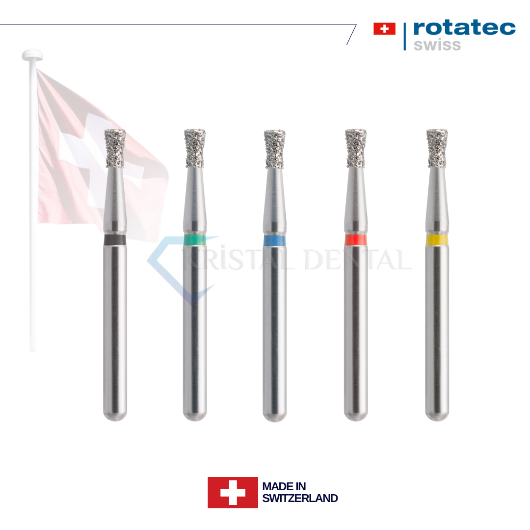 Rotatec Swiss Elmas Frez Yaka Kollu Ters Konik - 019/806