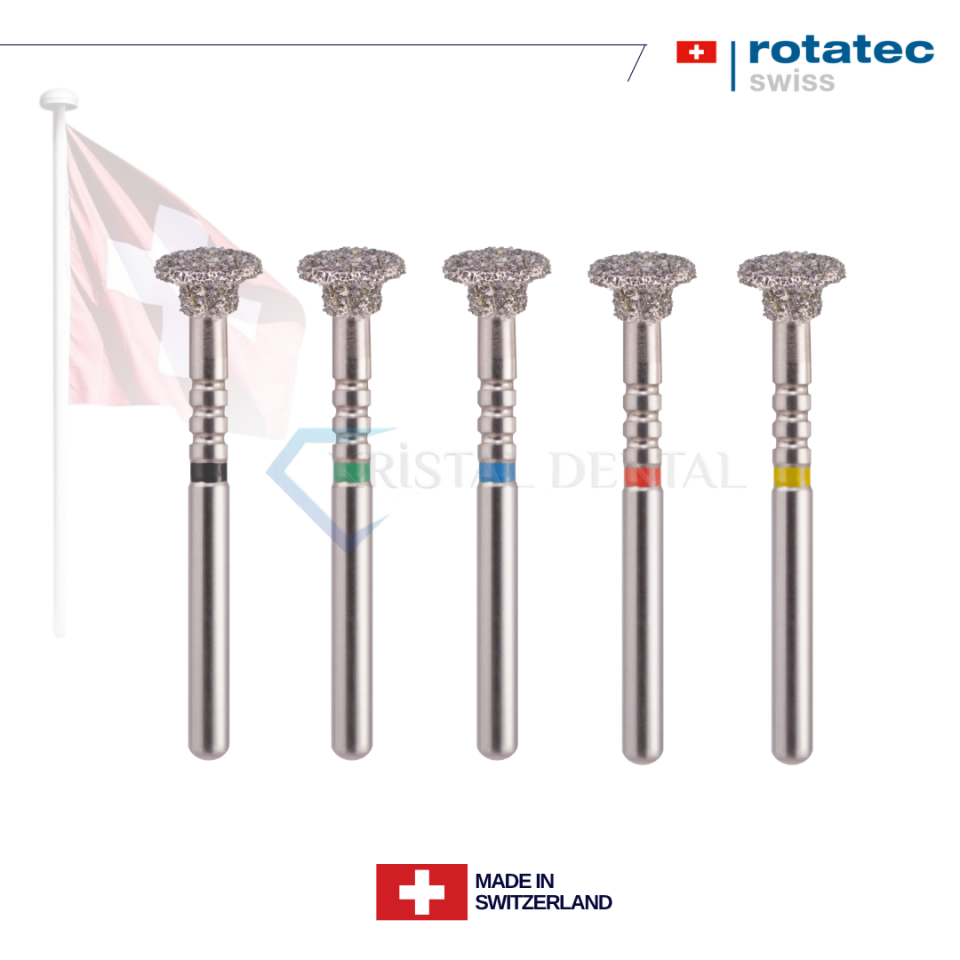 Rotatec Swiss Elmas Frez Wheel With Shoulder - 055/824