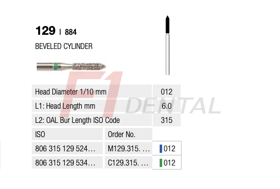 Rotatec Swiss Elmas Frez Eğimli Silindir - 129/884