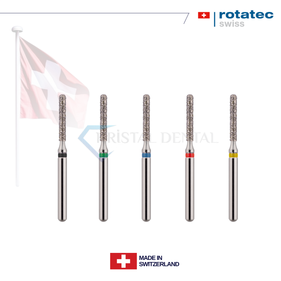Rotatec Swiss Elmas Frez Yuvarlak Uçlu Silindir - 141/881