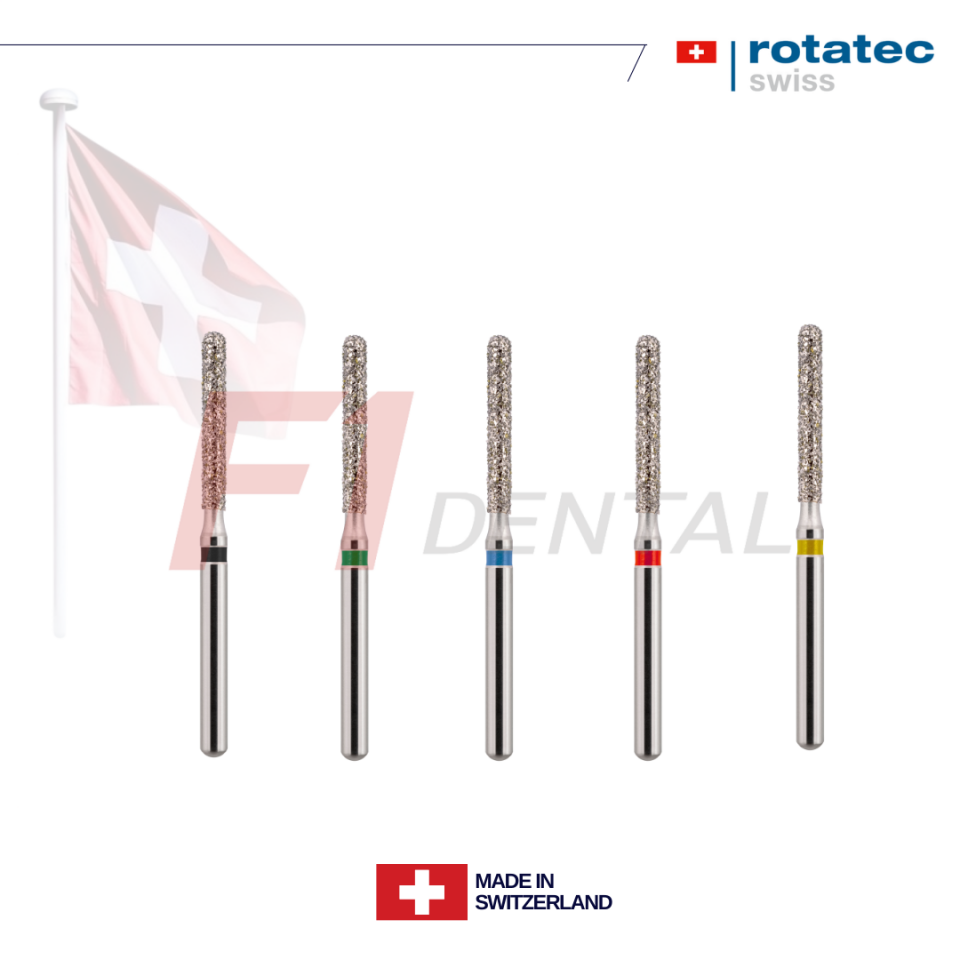 Rotatec Swiss Elmas Frez Yuvarlak Uçlu Silindir - 142/882