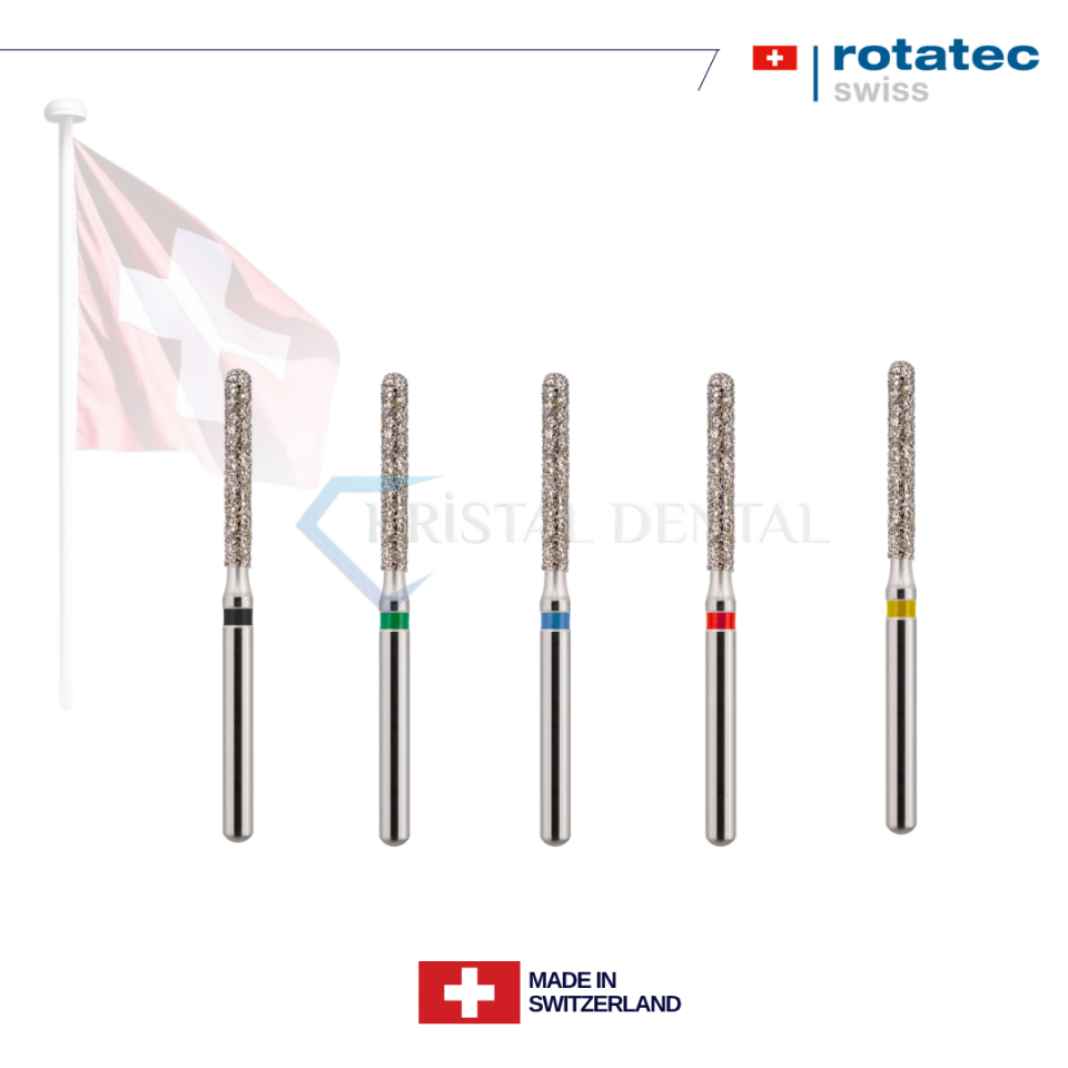 Rotatec Swiss Elmas Frez Yuvarlak Uçlu Silindir - 142/882