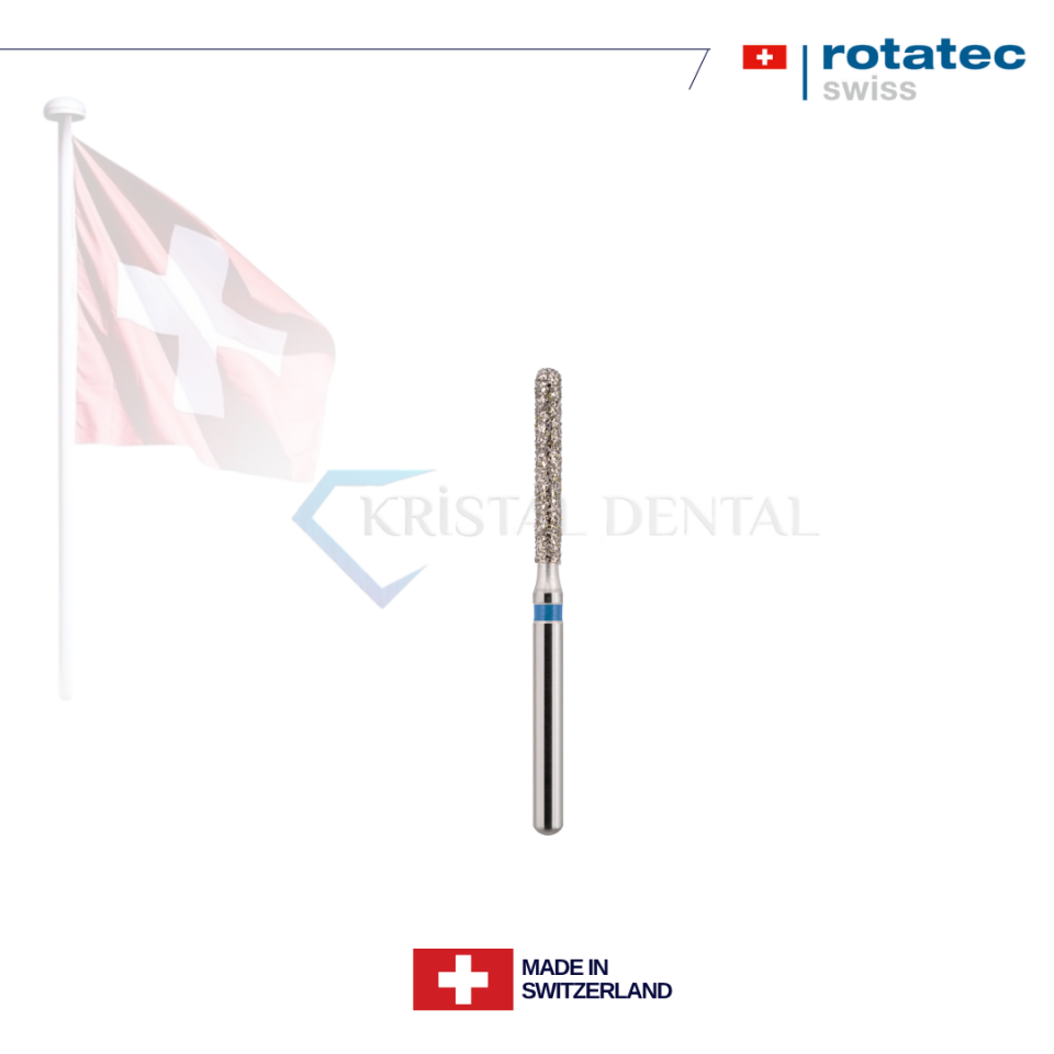 Rotatec Swiss Elmas Frez Yuvarlak Uçlu Silindir - 142/882