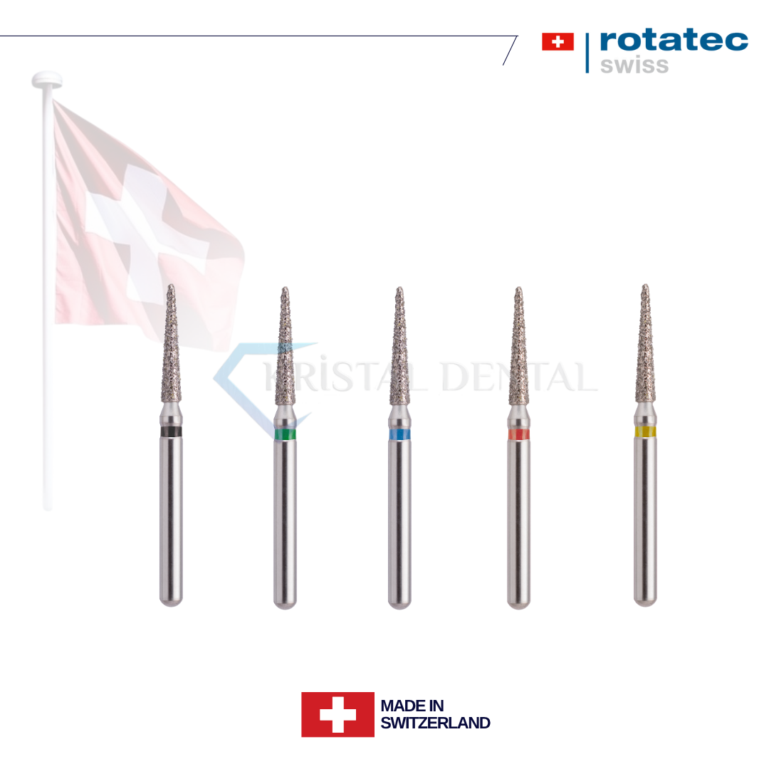 Rotatec Swiss Elmas Frez Sivri Konik - 165/858