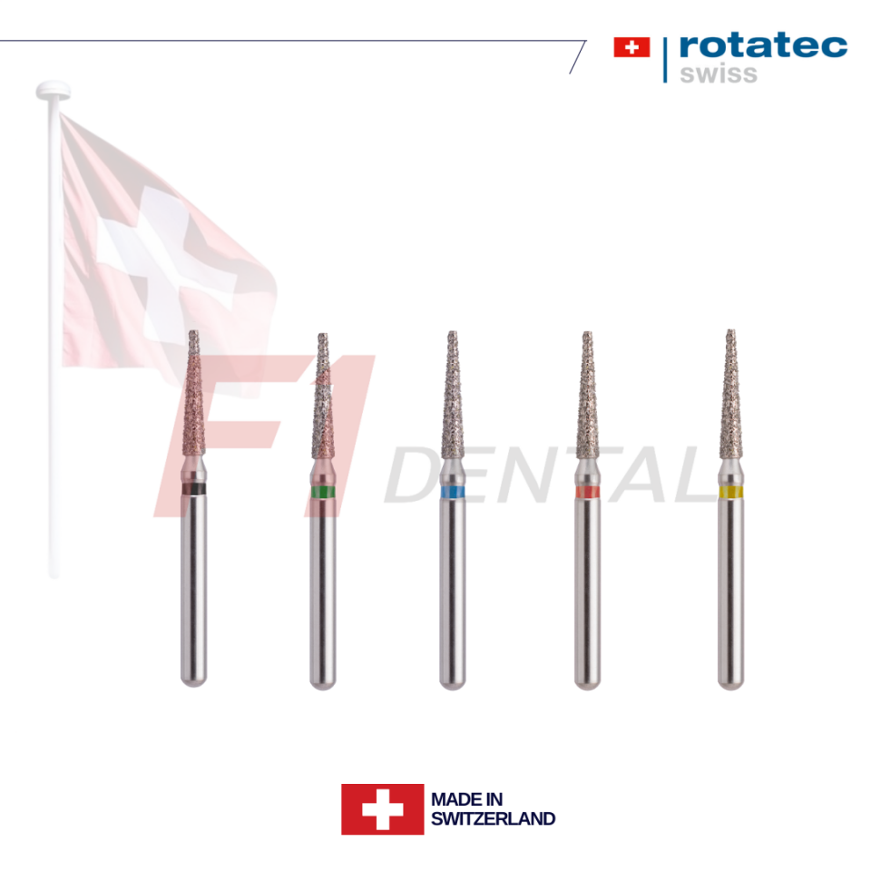 Rotatec Swiss Elmas Frez Sivri Konik - 165L/858L