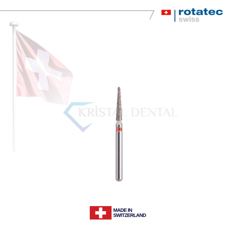 Rotatec Swiss Elmas Frez Sivri Konik - 165L/858L