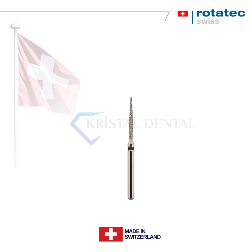 Rotatec Swiss Elmas Frez Sivri Konik - 166/859