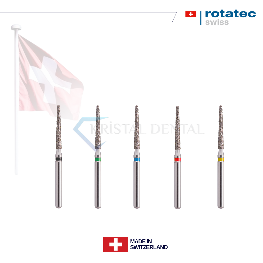Rotatec Swiss Elmas Frez Düz Uçlu Konik - 173/848