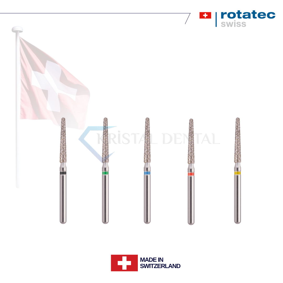 Rotatec Swiss Elmas Frez Yuvarlak Uçlu Konik - 199/850