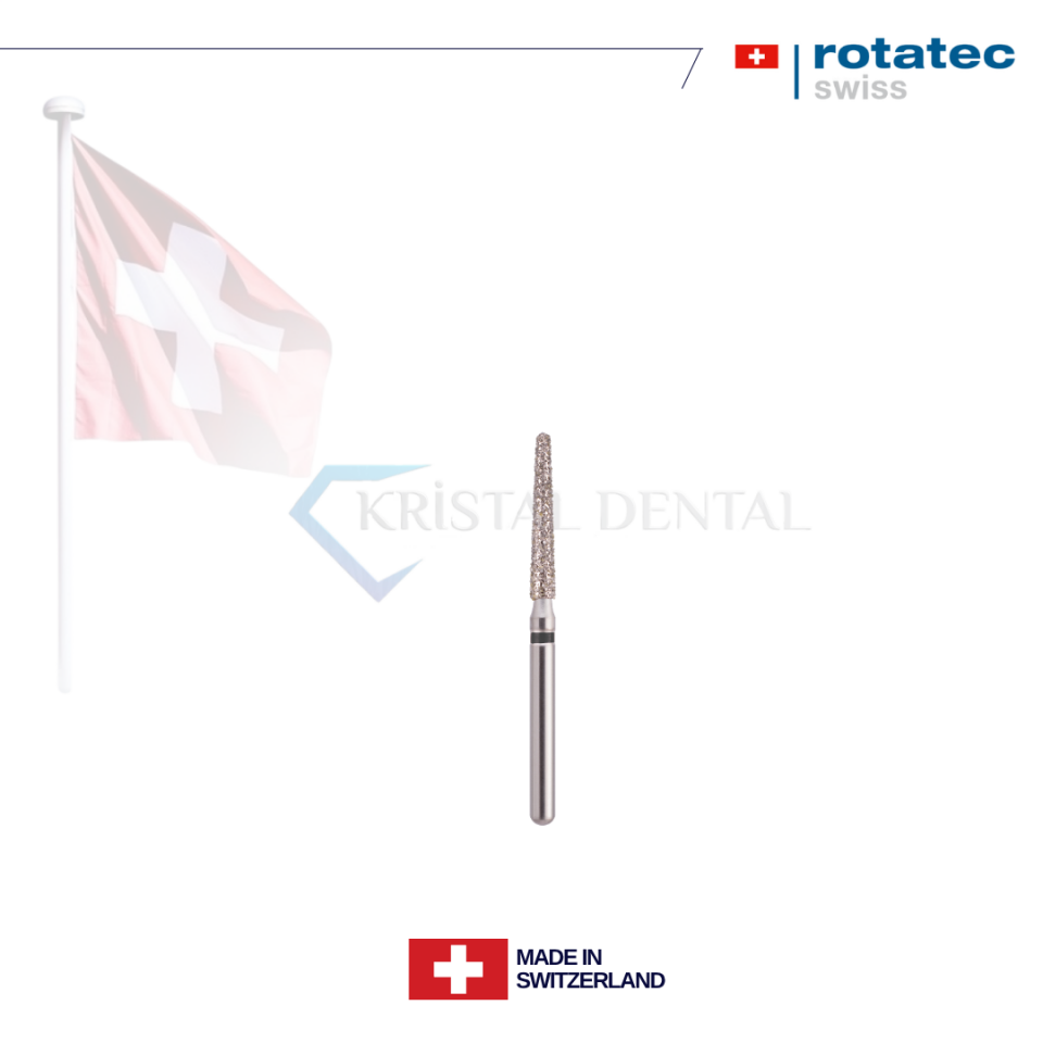 Rotatec Swiss Elmas Frez Yuvarlak Uçlu Konik - 199/850