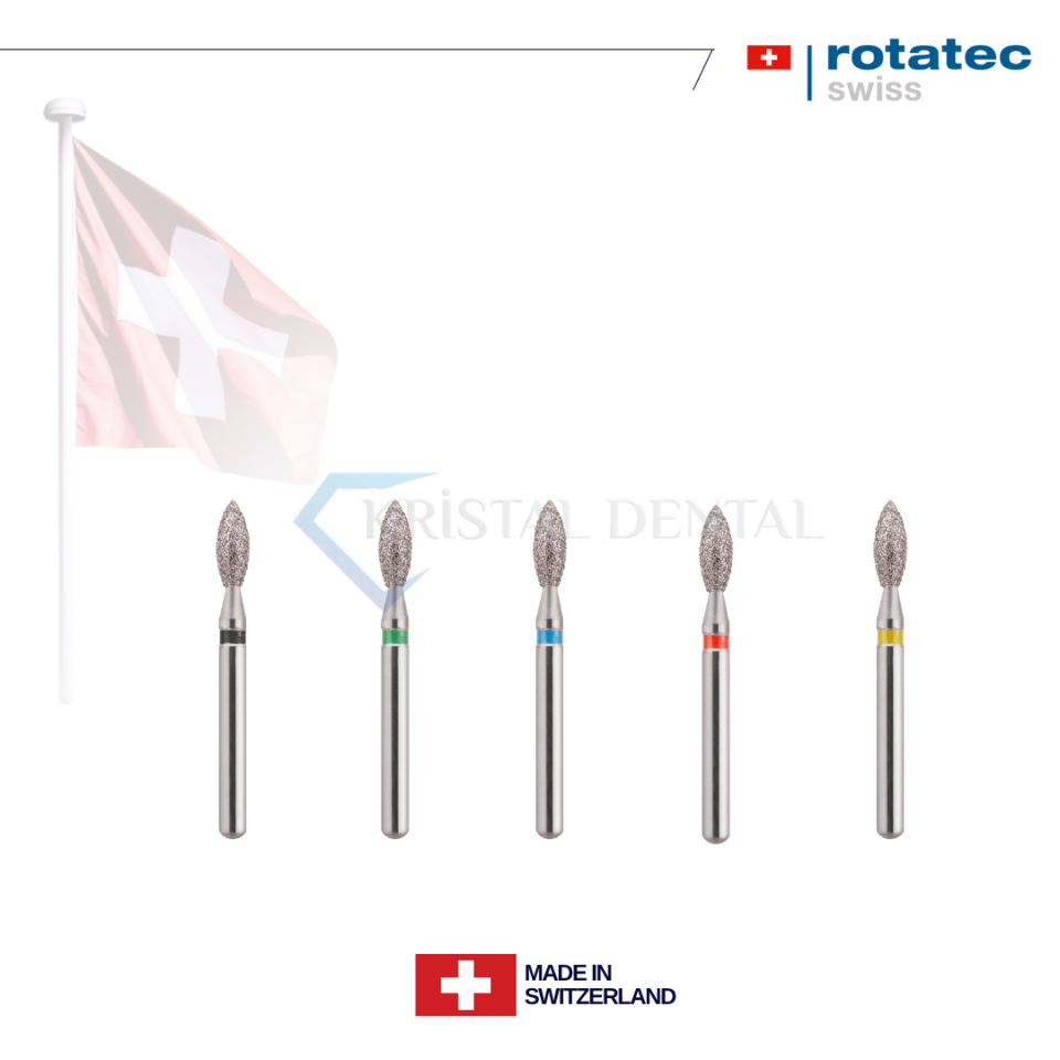 Rotatec Swiss Elmas Frez Alev Uç - 243