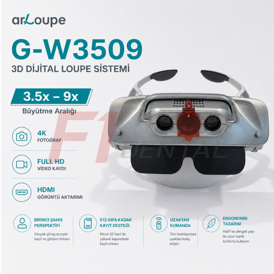 arLoupe 3D Dijital Profesyonel Loupe 9x (Full HD Video Kaydı) - G-W3509