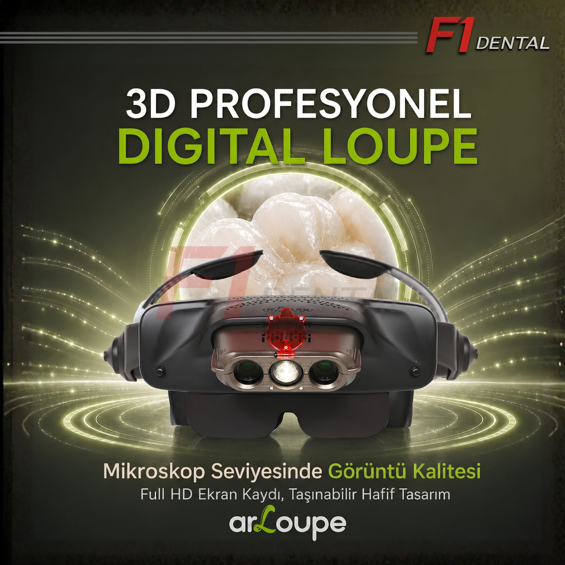 arLoupe 3D Dijital Profesyonel Loupe 12x (Full HD Video Kaydı) - G-W5012