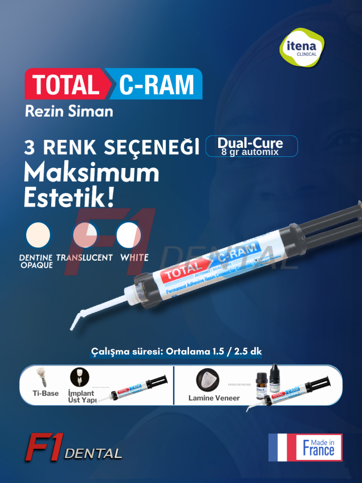 İtena Total C-Ram Dual Cure Rezin Siman (Special Ceramic) SKT: 2026.08