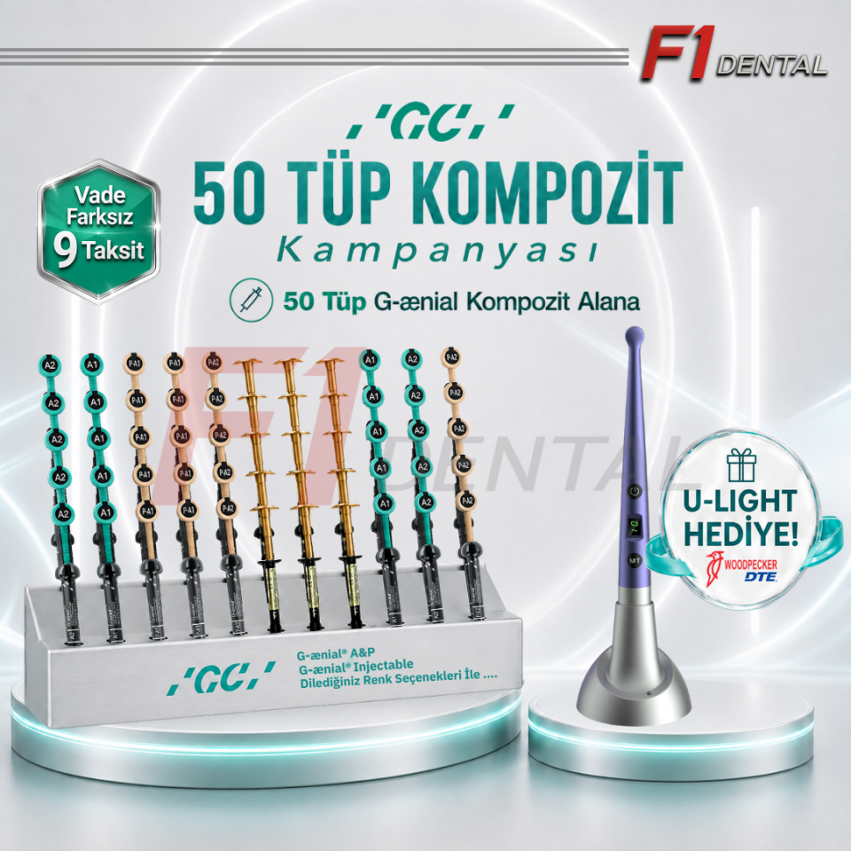 GC 50 Tüp Kompozit + Woodpecker/DTE Işınlı Dolgu Cihazı Hediye