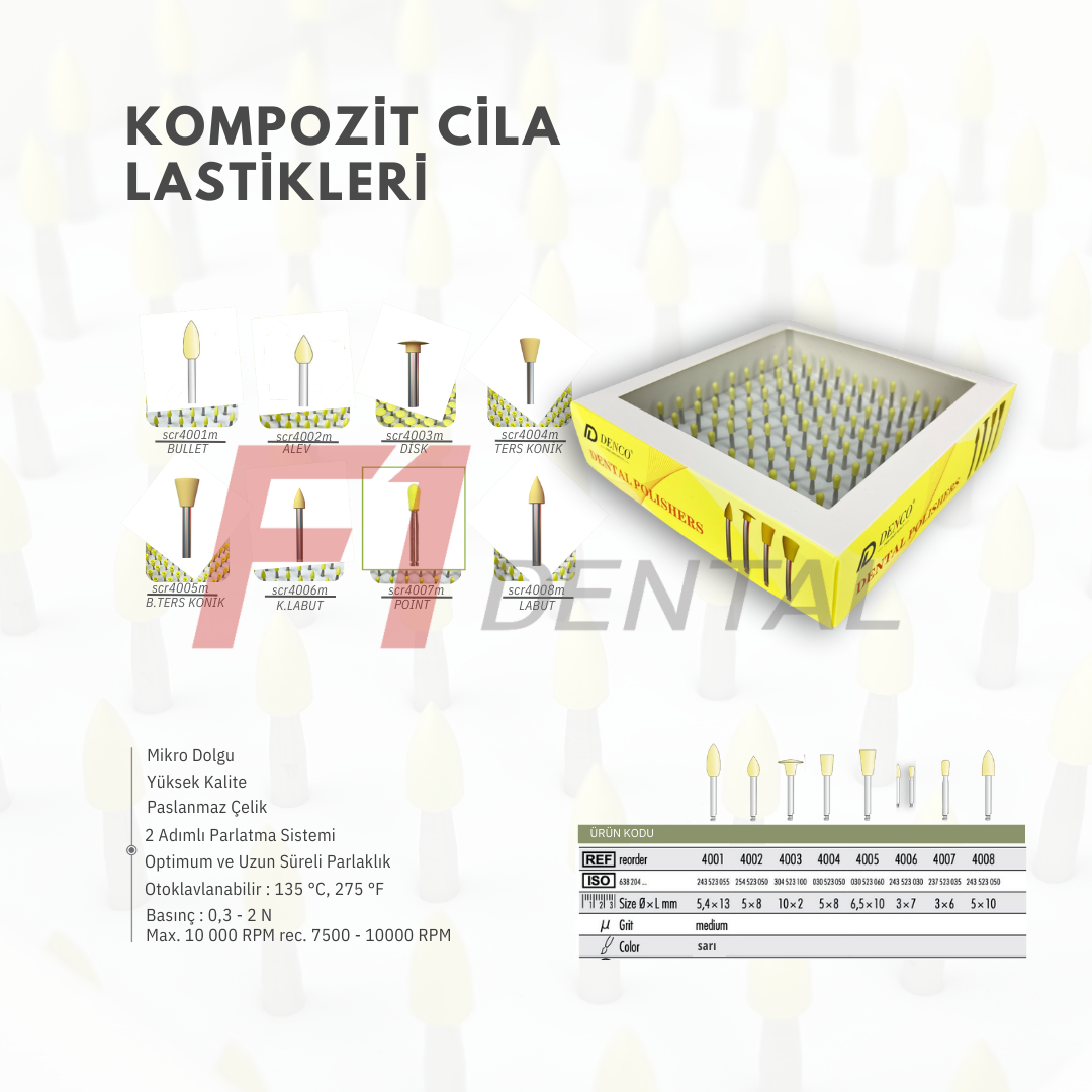 Denco Kompozit Cila Lastikleri 100'lü + Led Aeratör HEDİYE