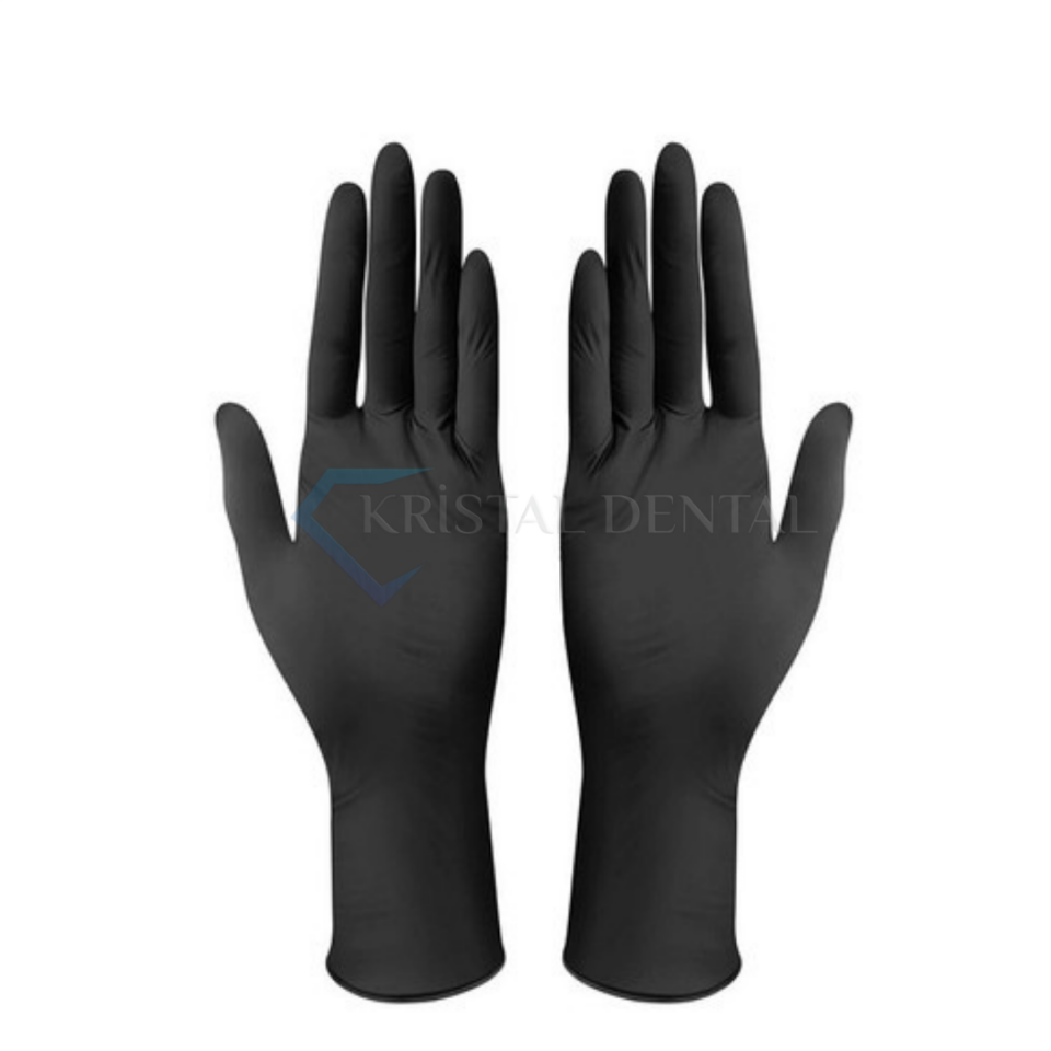 Pudrasız Latex Muayene Eldiveni Siyah - S