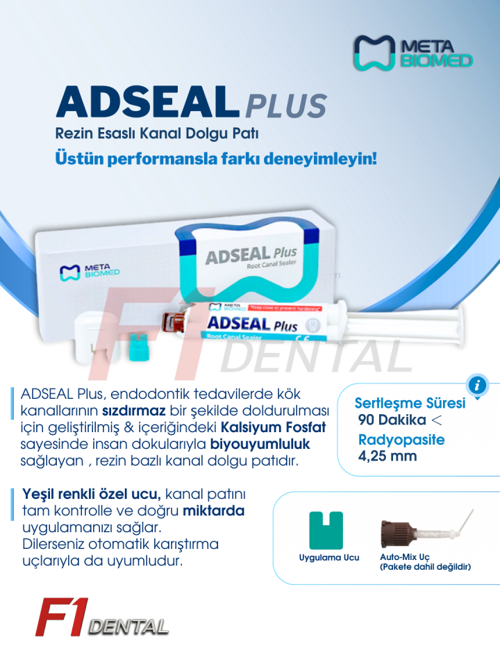 Meta Biomed Adseal Plus Rezin Bazlı Kanal Dolgu Patı