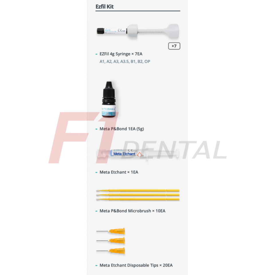 Meta Biomed Ezfil Nano Hibrit Kompozit Set