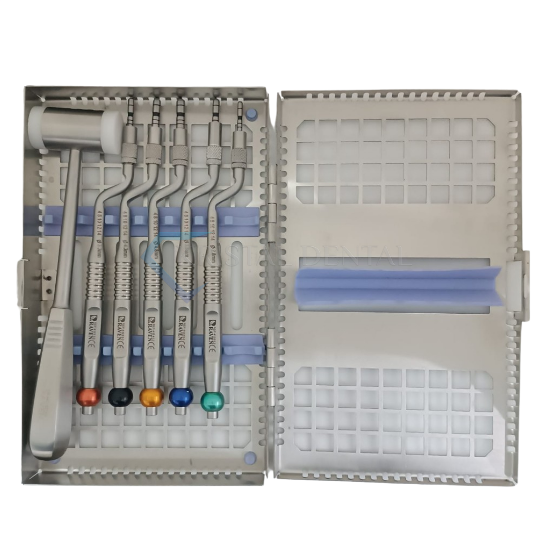 Osteotom Set Dış Bükey+Çekiç+Kaset 7 Pcs