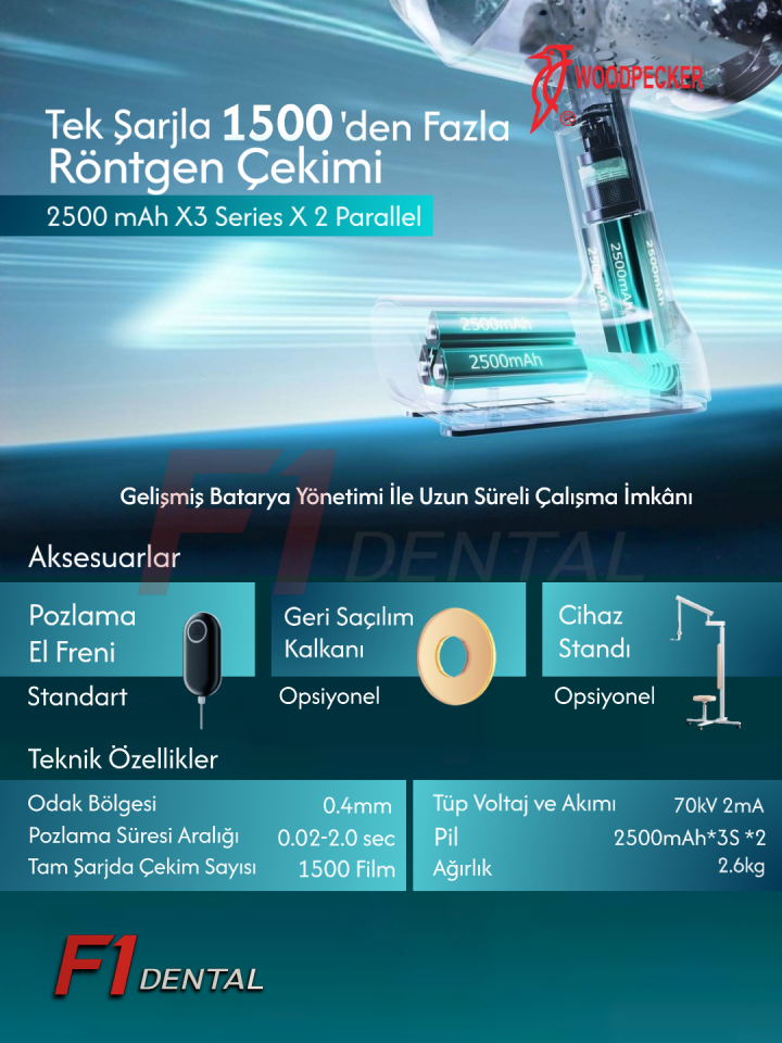 Woodpecker Ai Ray Pro Taşınabilir Röntgen Cihazı