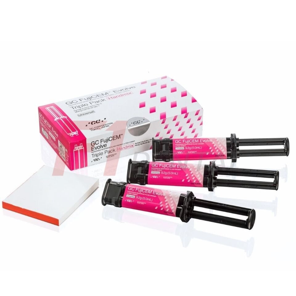GC Fujicem Evolve Triple Pack Handmix 3 x 9,2 gr - Rezin Modifiye Cam İyonomer Siman