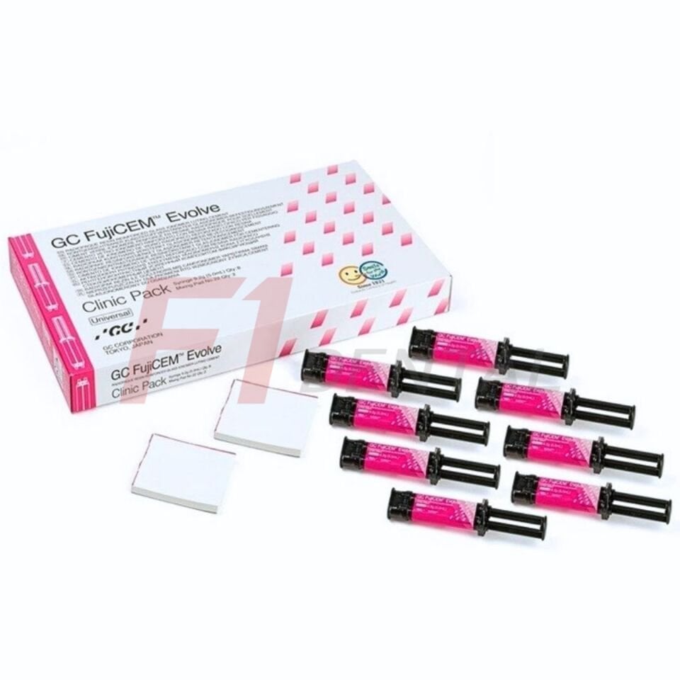 GC Fujicem Evolve Clinic Pack 8 x 9,2 gr - Rezin Modifiye Cam İyonomer Siman