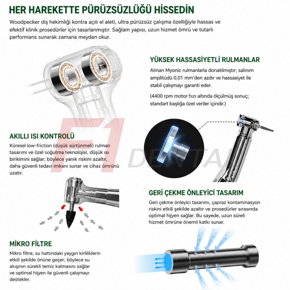 Woodpecker/Dte 1:5 Led Kırmızı Kuşak Anguldurva WJ- 45TL