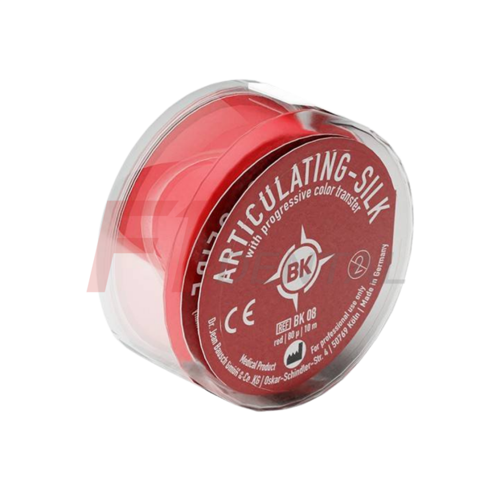 Bausch 80 Mikron Artikülasyon İpeği 16mm x 10m - Kırmızı