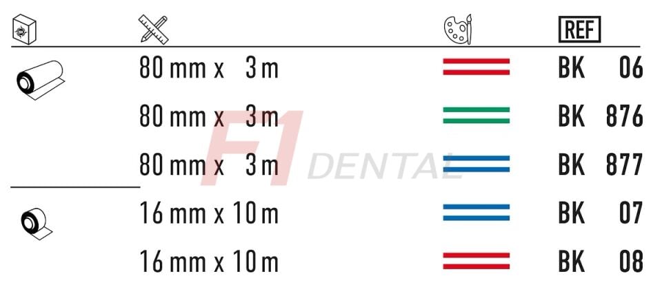 Bausch 80 Mikron Artikülasyon İpeği 16mm x 10m - Kırmızı