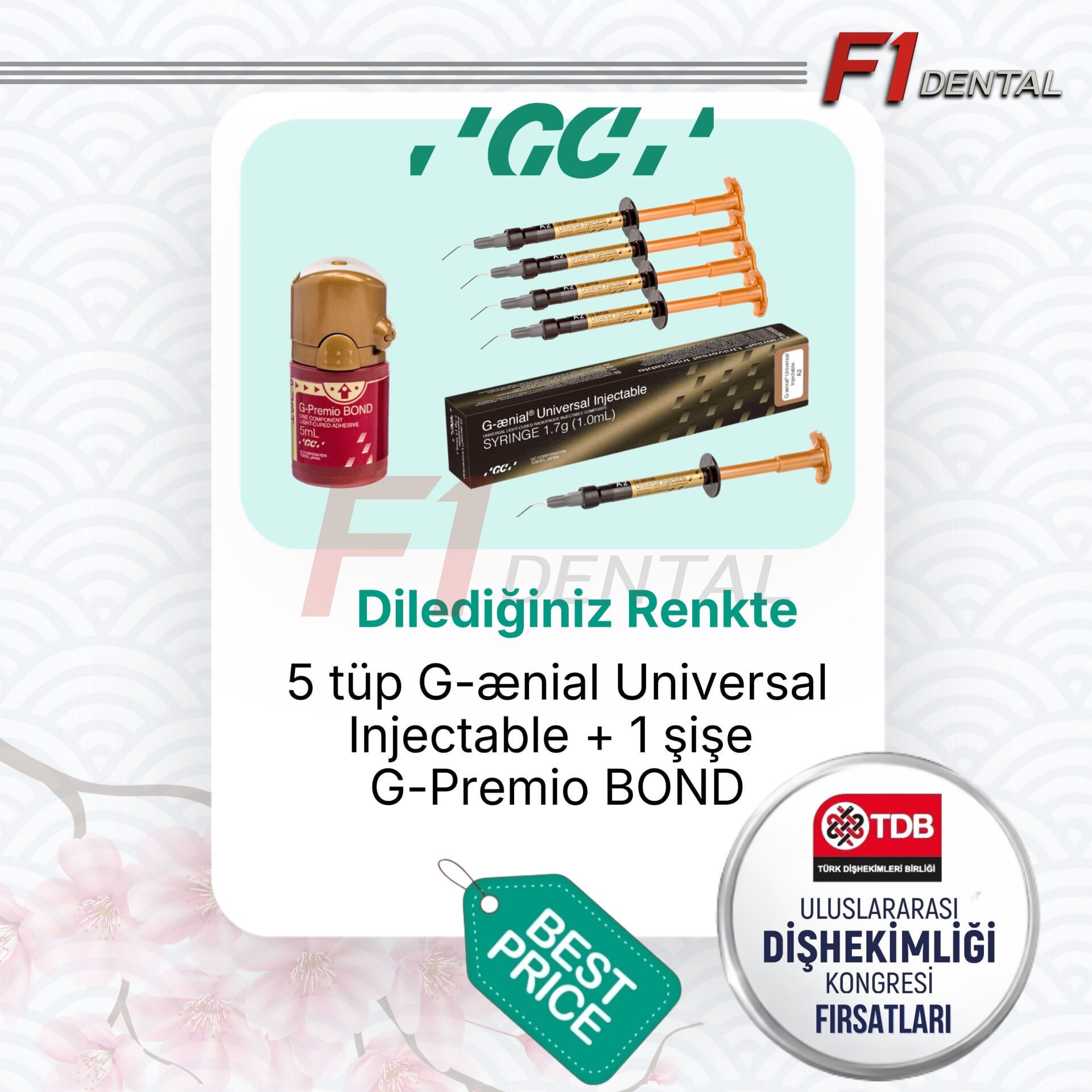 GC 5 Tüp G-aenial Injectable Kompozit + 1 G-Premio Bond TDB KAMPANYA