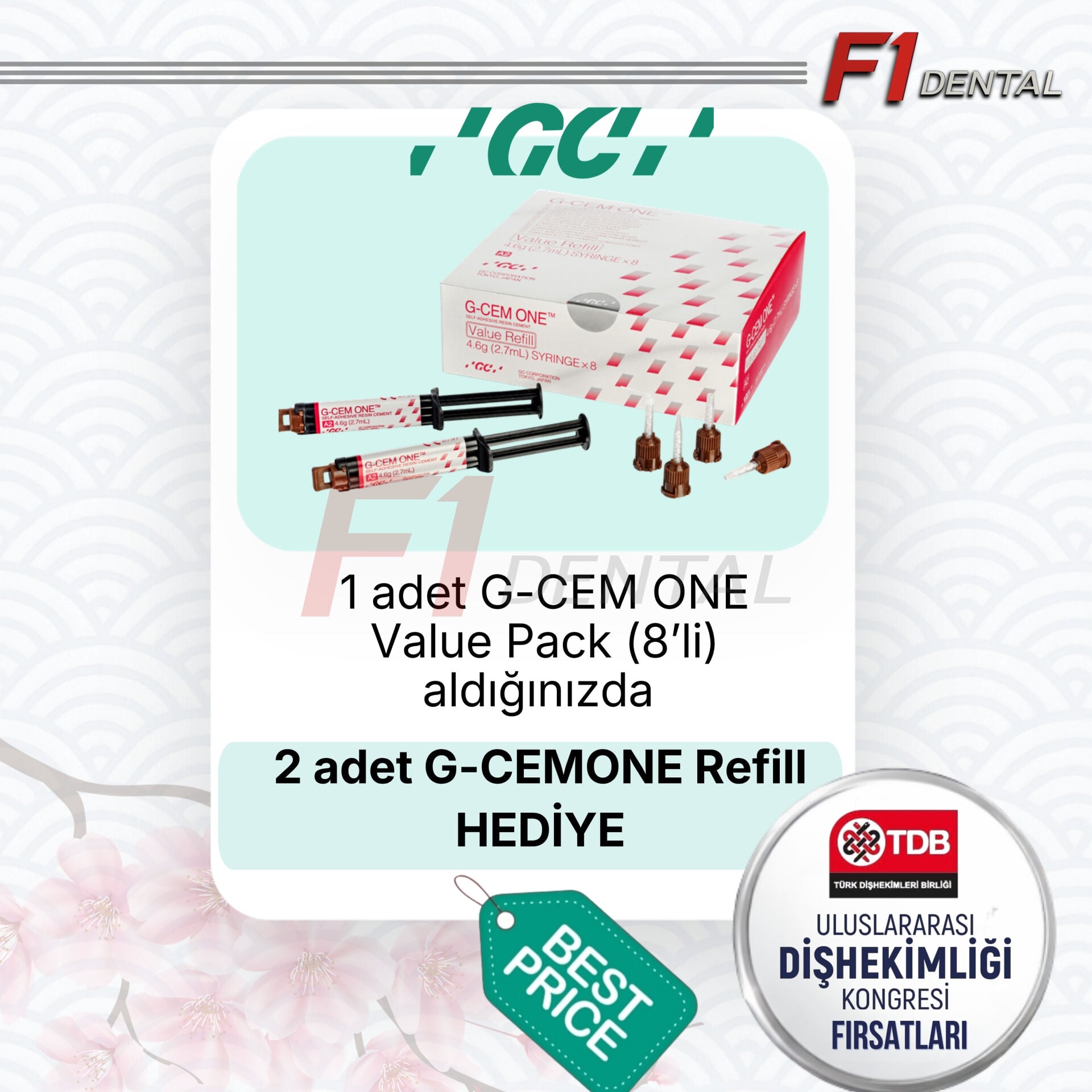 GC G-Cem ONE Value Pack 8'li + 2 Adet Tekli G-Cem ONE HEDİYE TDB KAMPANYASI