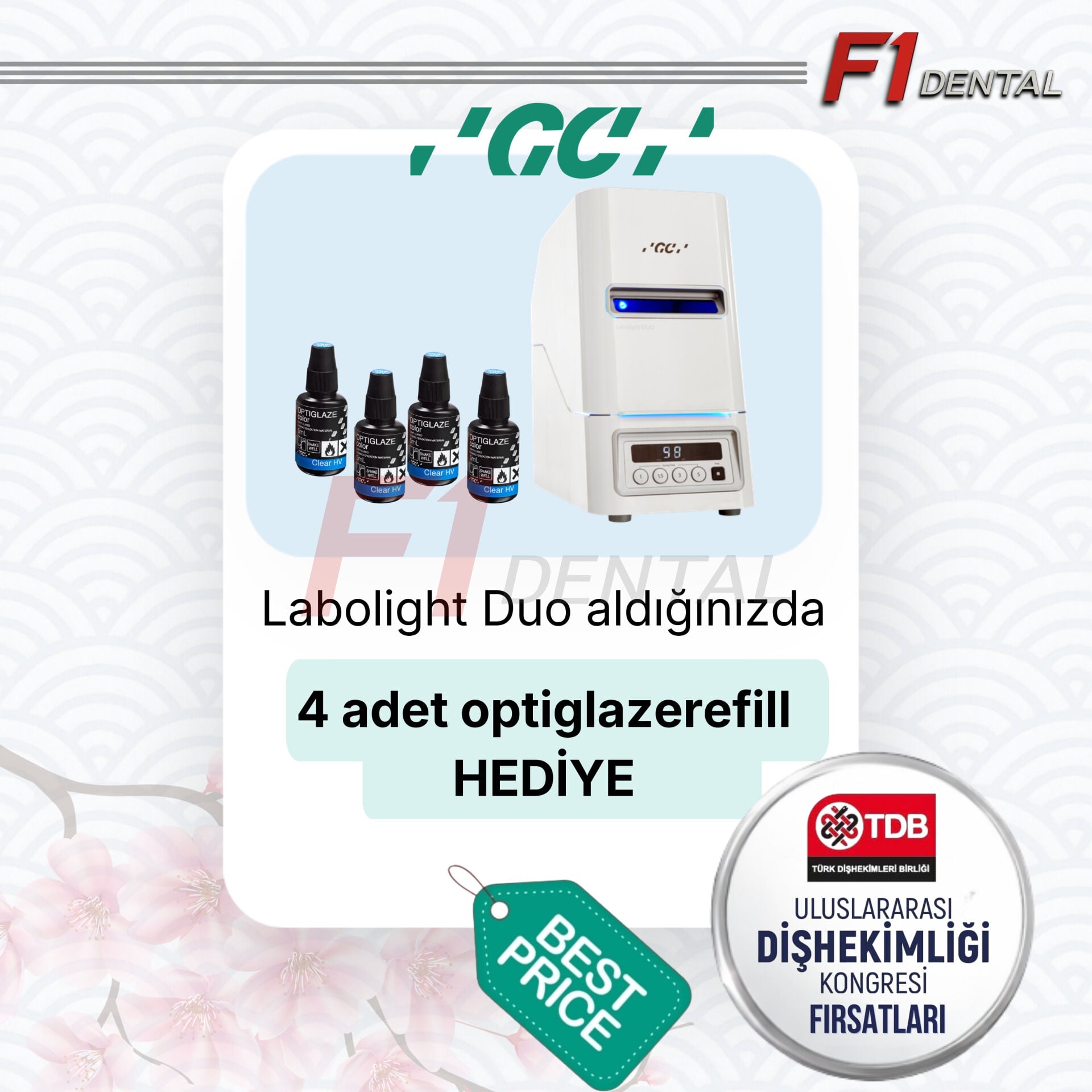 GC Labolight Duo Kompozit Fırını Alana 4 adet Optiglaze Refil HEDİYE TDB KAMPANYASI