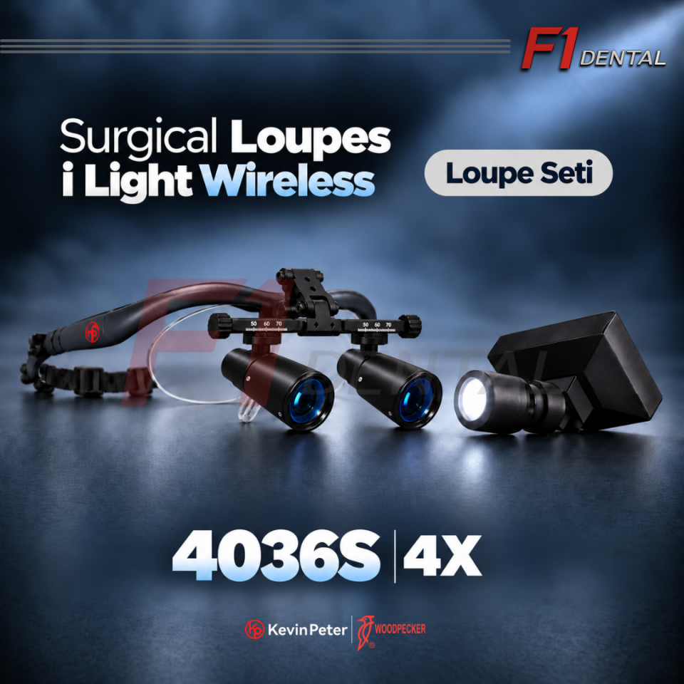 Woodpecker KP Surgical Loupes 4x- Loupe Seti (Kablosuz Işık)