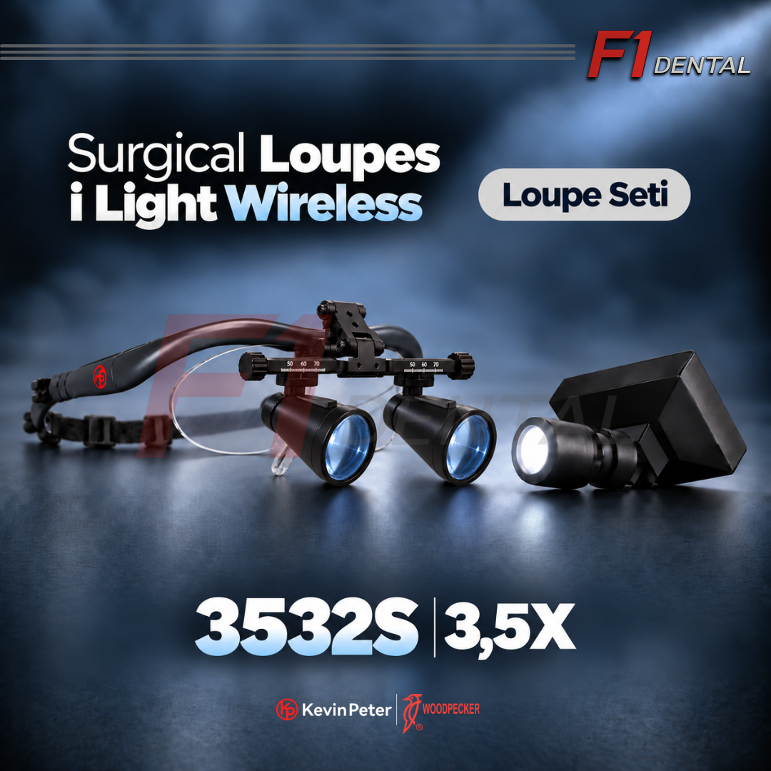 Woodpecker KP Surgical Loupes 3.5x - Loupe Seti (Kablosuz Işık)
