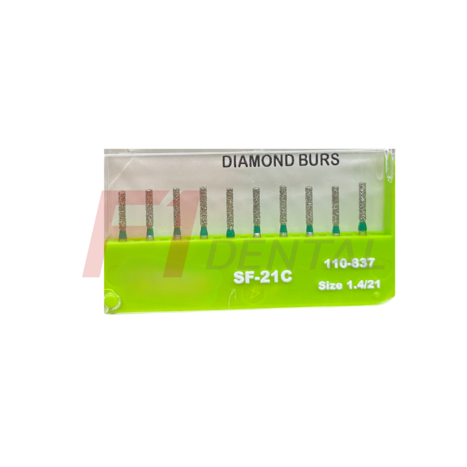 Elmas Frez Düz Silindir / Yeşil (Aeratör) - 10 Adet