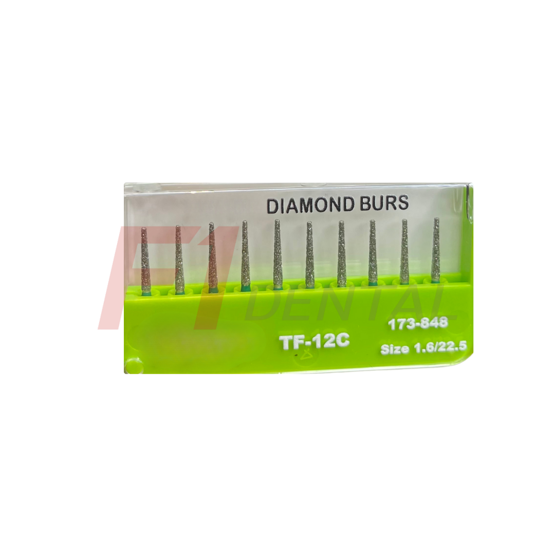 Elmas Frez Düz konik / Yeşil (Aeratör) - 10 Adet 1.6/10.0