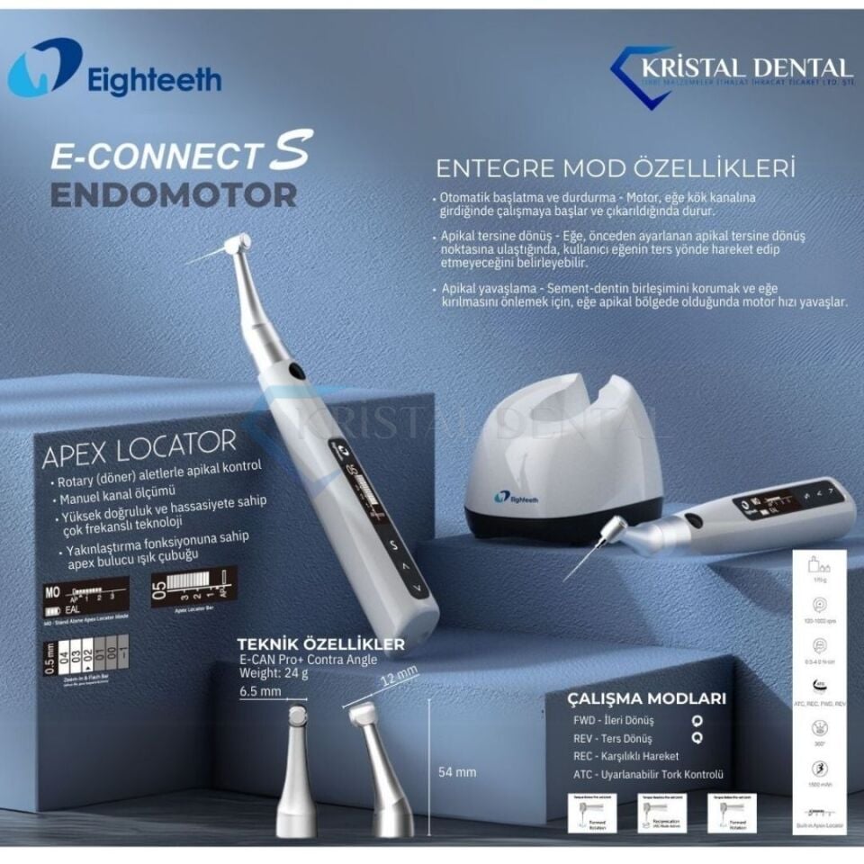 Eighteeth E-Connect S Endomotor ve Apex Bulucu